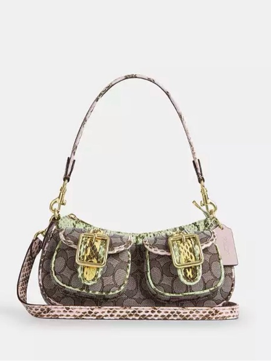 Coach Handbags - Coach Ashton Shoulder Bag In Signature Jacquard GOLD/OAK MULTI Like New w/Straps